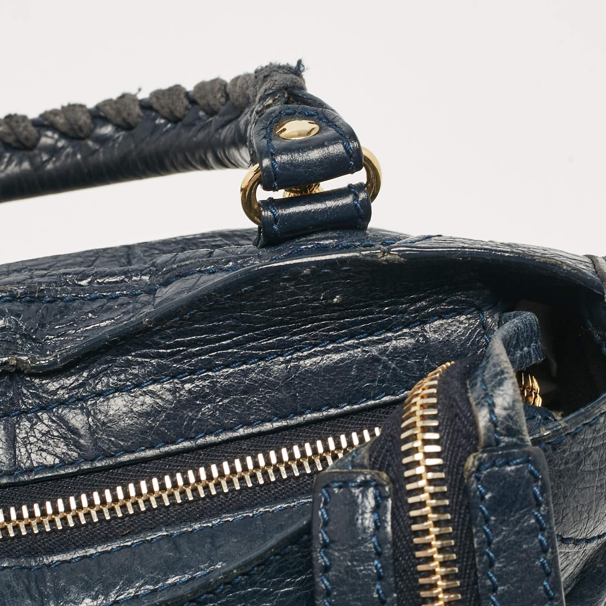 Balenciaga Navy Blue Leather Mini Classic City Bag 1