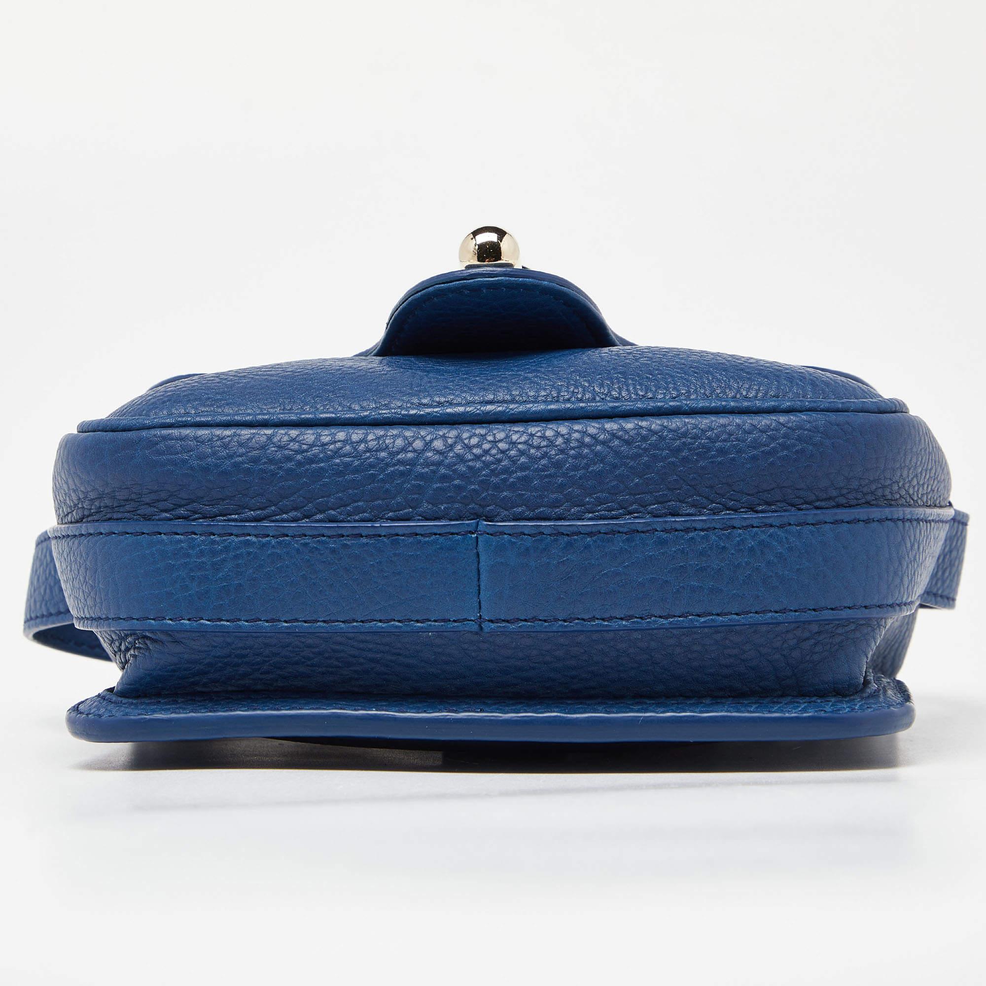 Balenciaga Navy Blue Leather Tube Flap Crossbody Bag 1