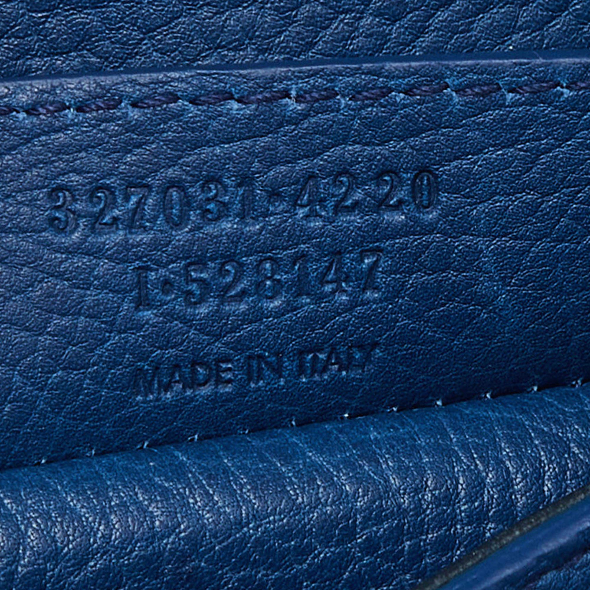 Balenciaga Navy Blue Leather Tube Flap Crossbody Bag 3