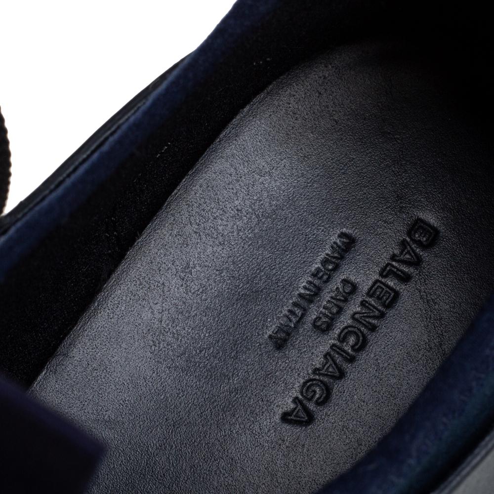 Balenciaga Marineblau Mesh und Leder Rennen Läufer Low Top Sneakers Größe 38 Damen