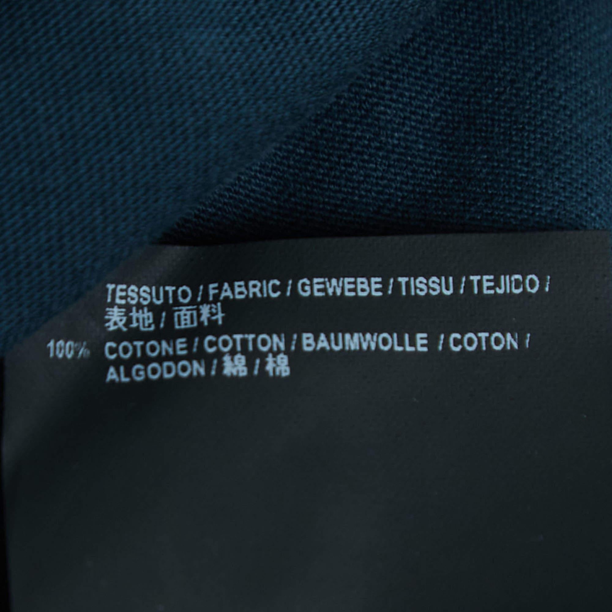 Balenciaga Navy Blue Printed Cotton T-Shirt S For Sale 2