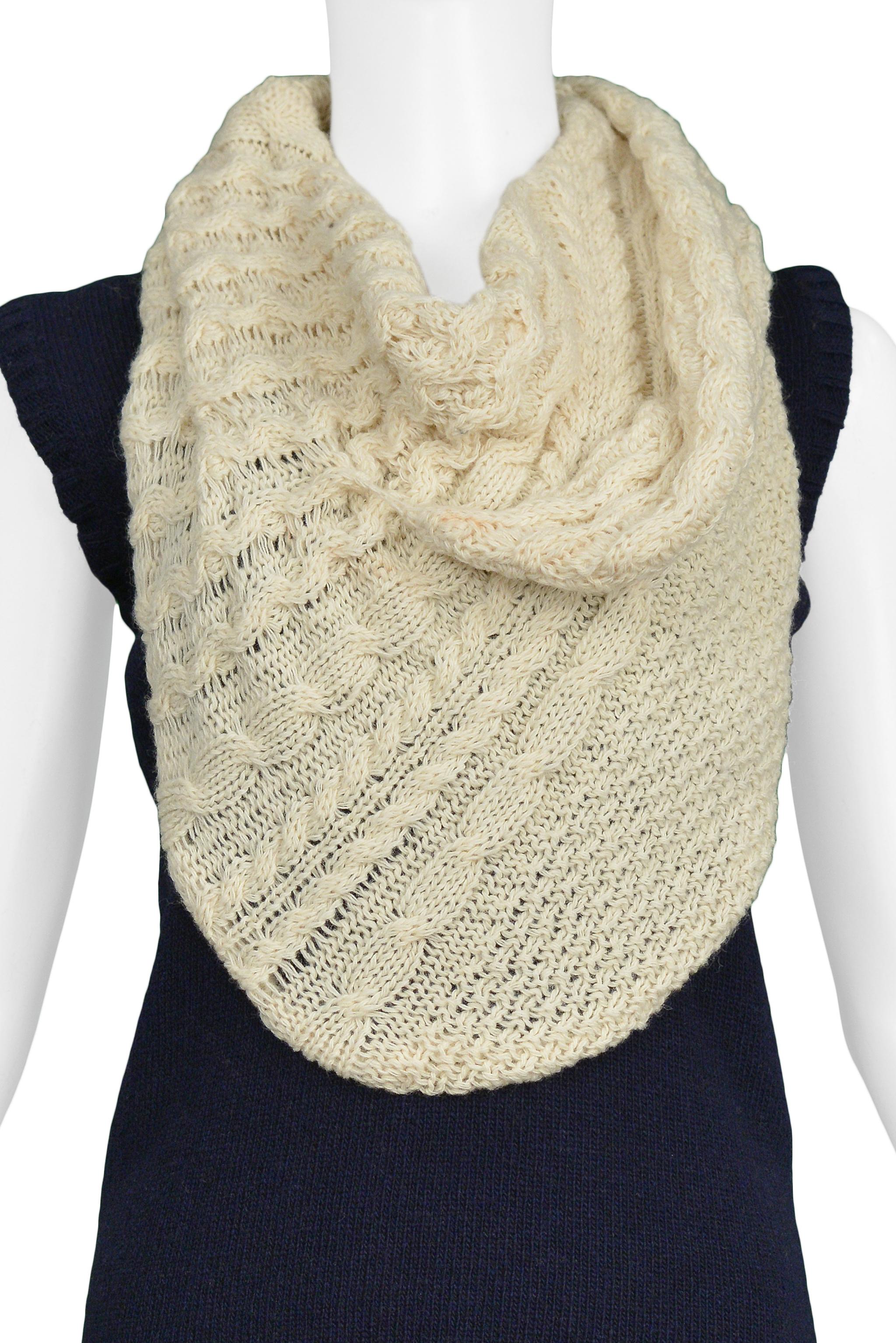 Beige Balenciaga Navy Blue Sweater Vest  With Giant Cowl 2007 For Sale