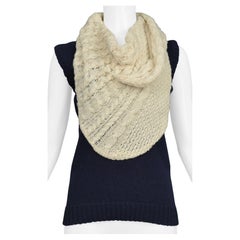 Balenciaga Navy Blue Sweater Vest  With Giant Cowl 2007