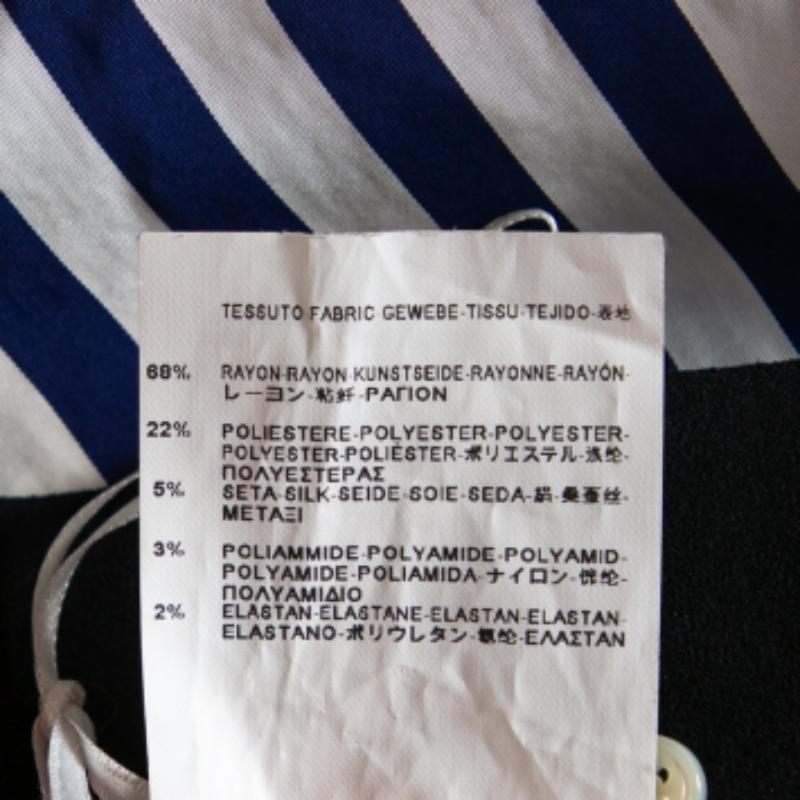 Balenciaga Navy Blue & White Striped Synthetic Shorts M In Good Condition For Sale In Dubai, Al Qouz 2