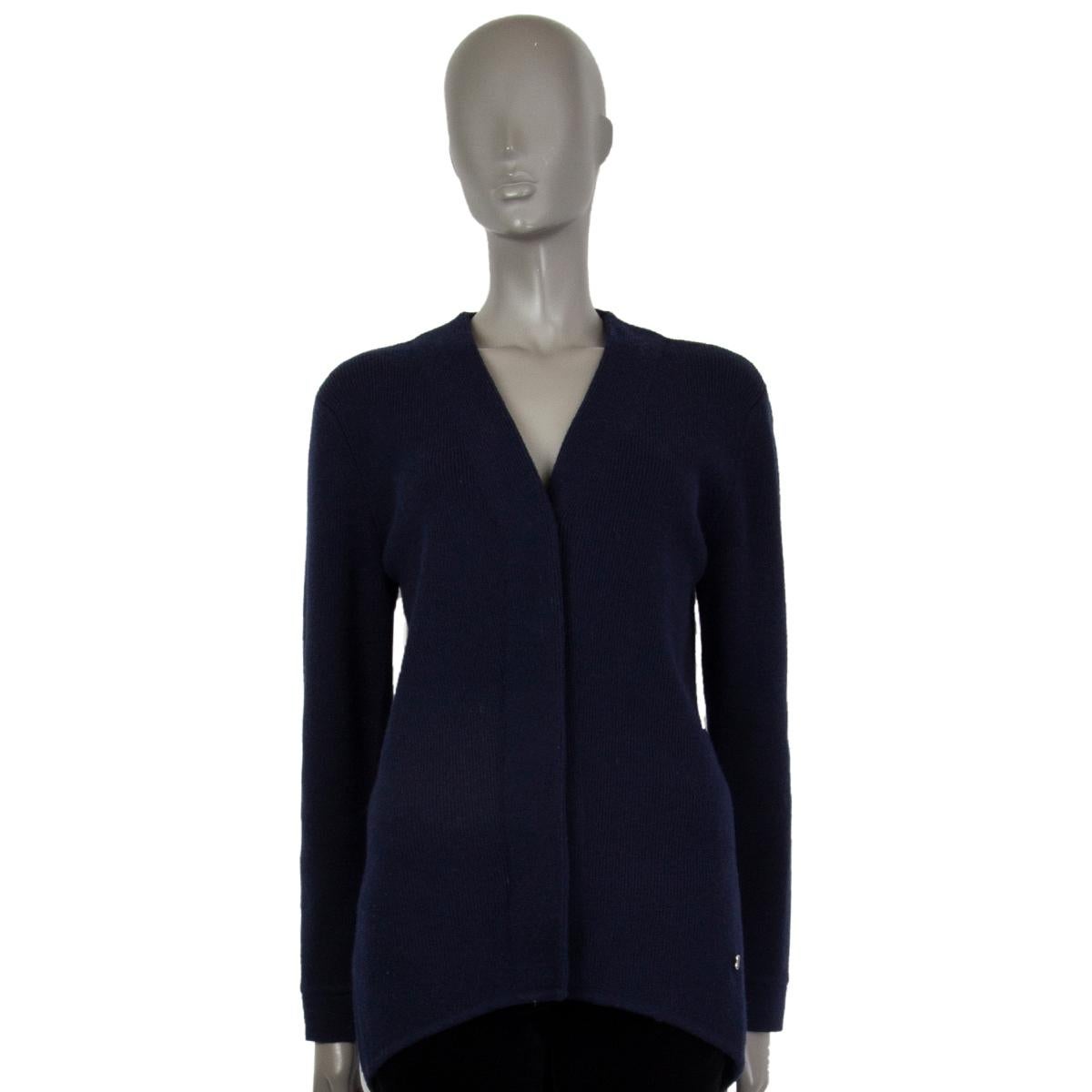BALENCIAGA - Cardigan en laine bleu marine CONCEALED BUTTON 36 XS Pour femmes en vente