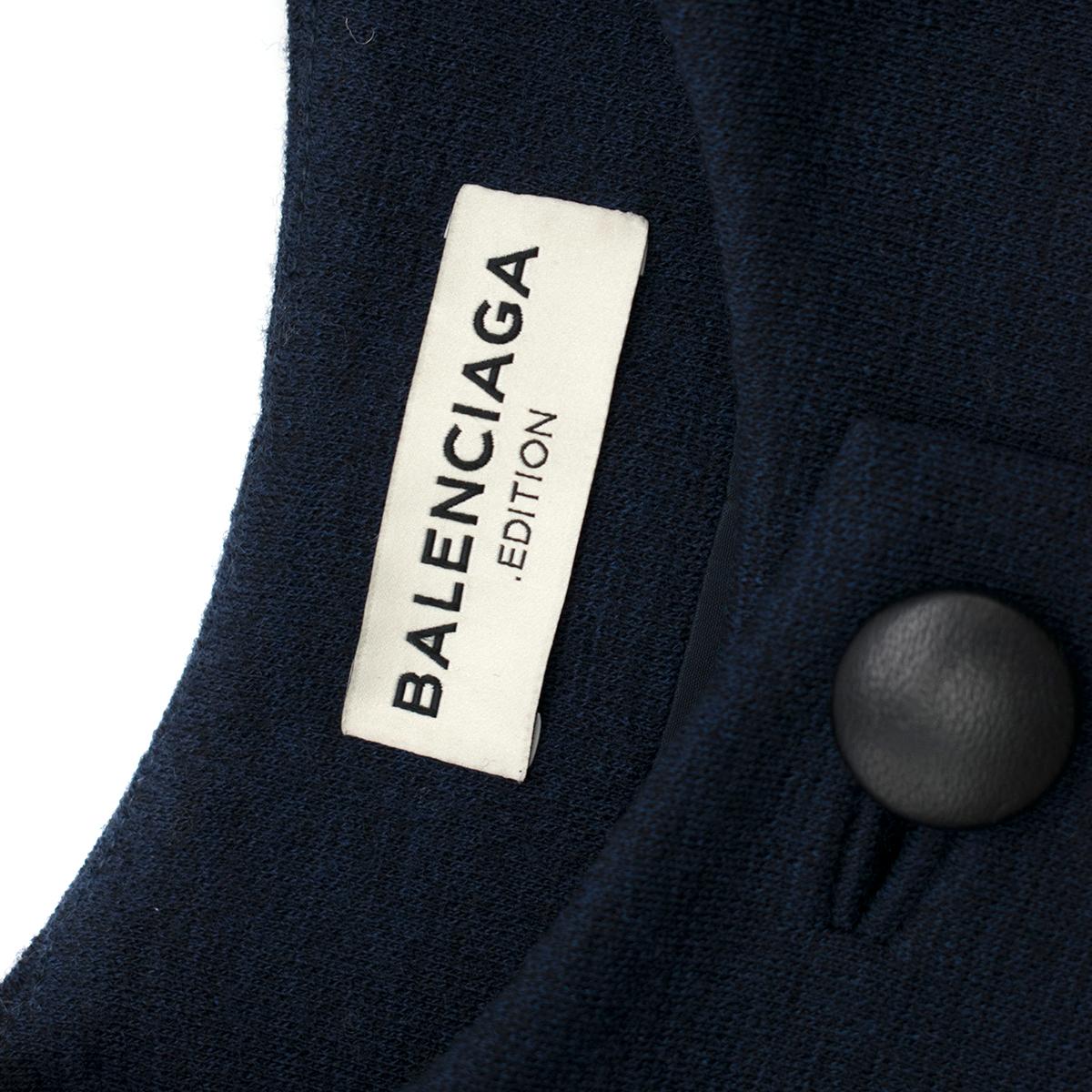 Women's Balenciaga Navy Blue Wool Single-Breasted Coat 34 (FR)