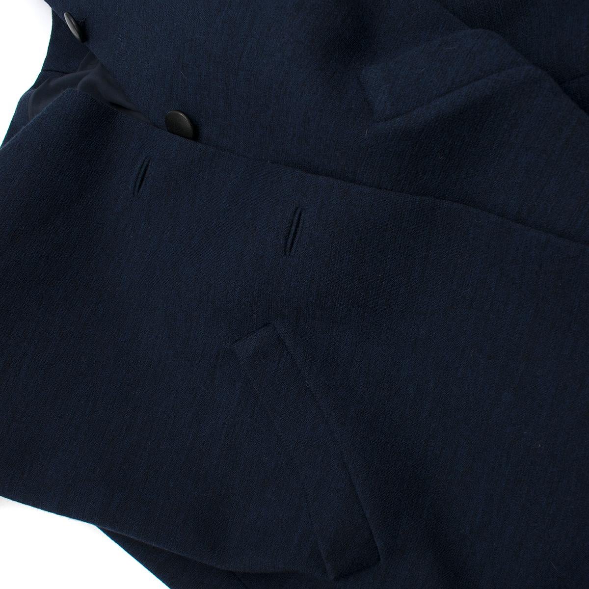 Balenciaga Navy Blue Wool Single-Breasted Coat 34 (FR) 3