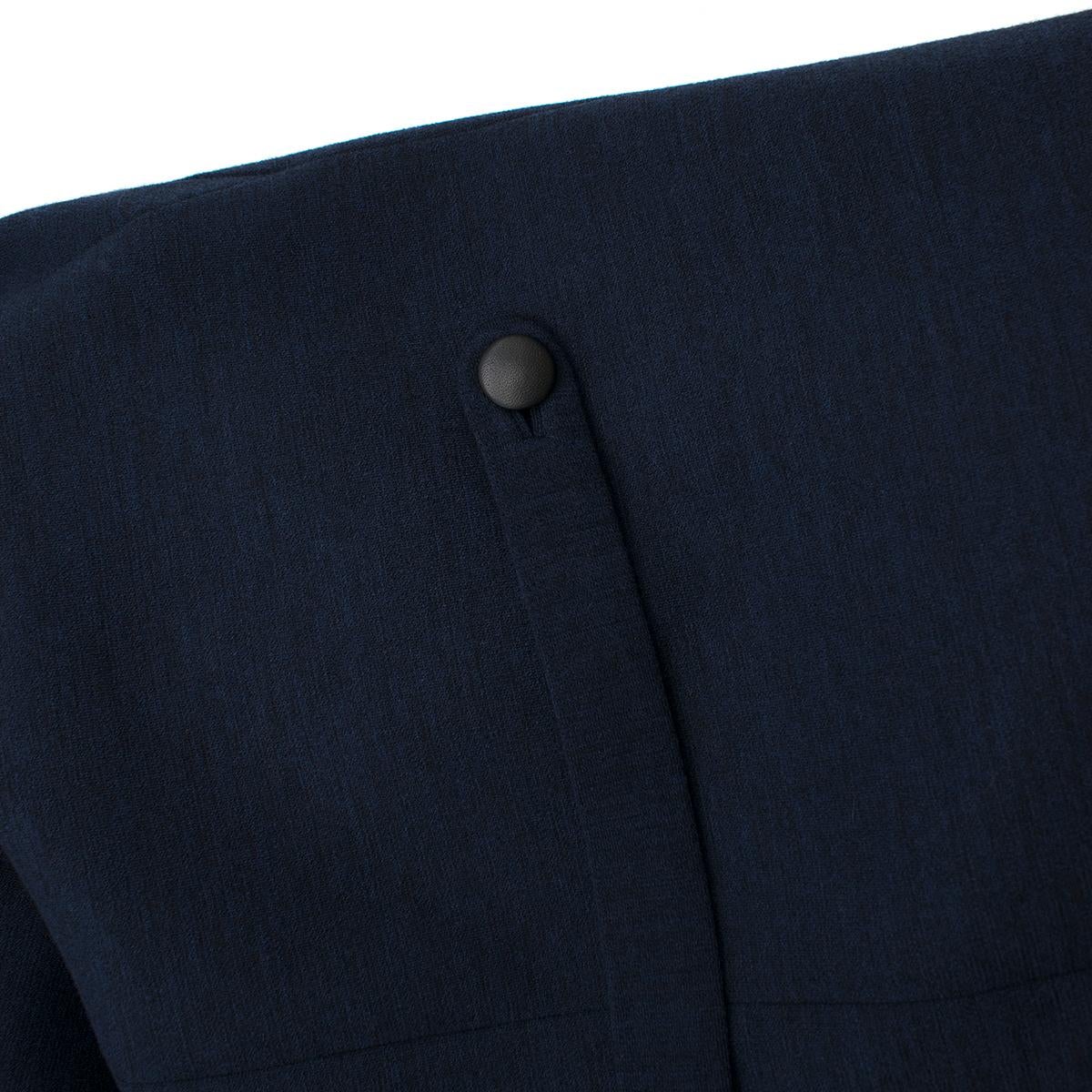 Balenciaga Navy Blue Wool Single-Breasted Coat 34 (FR) 4