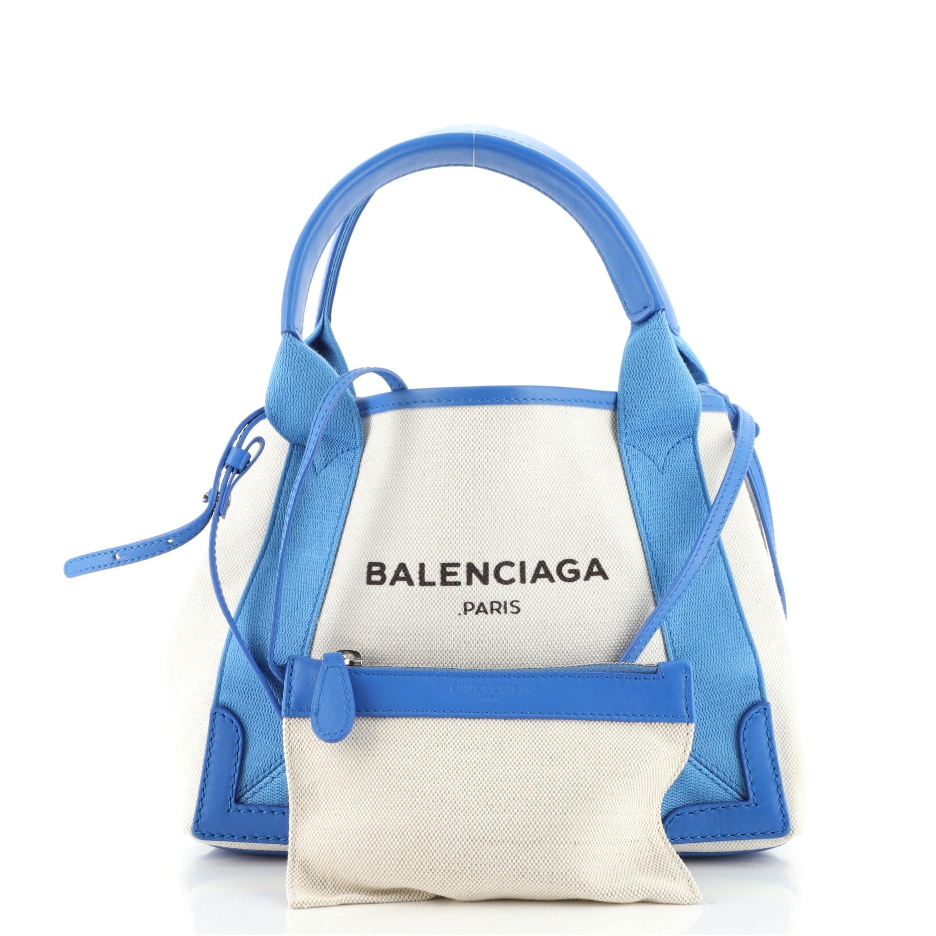 balenciaga navy cabas xs