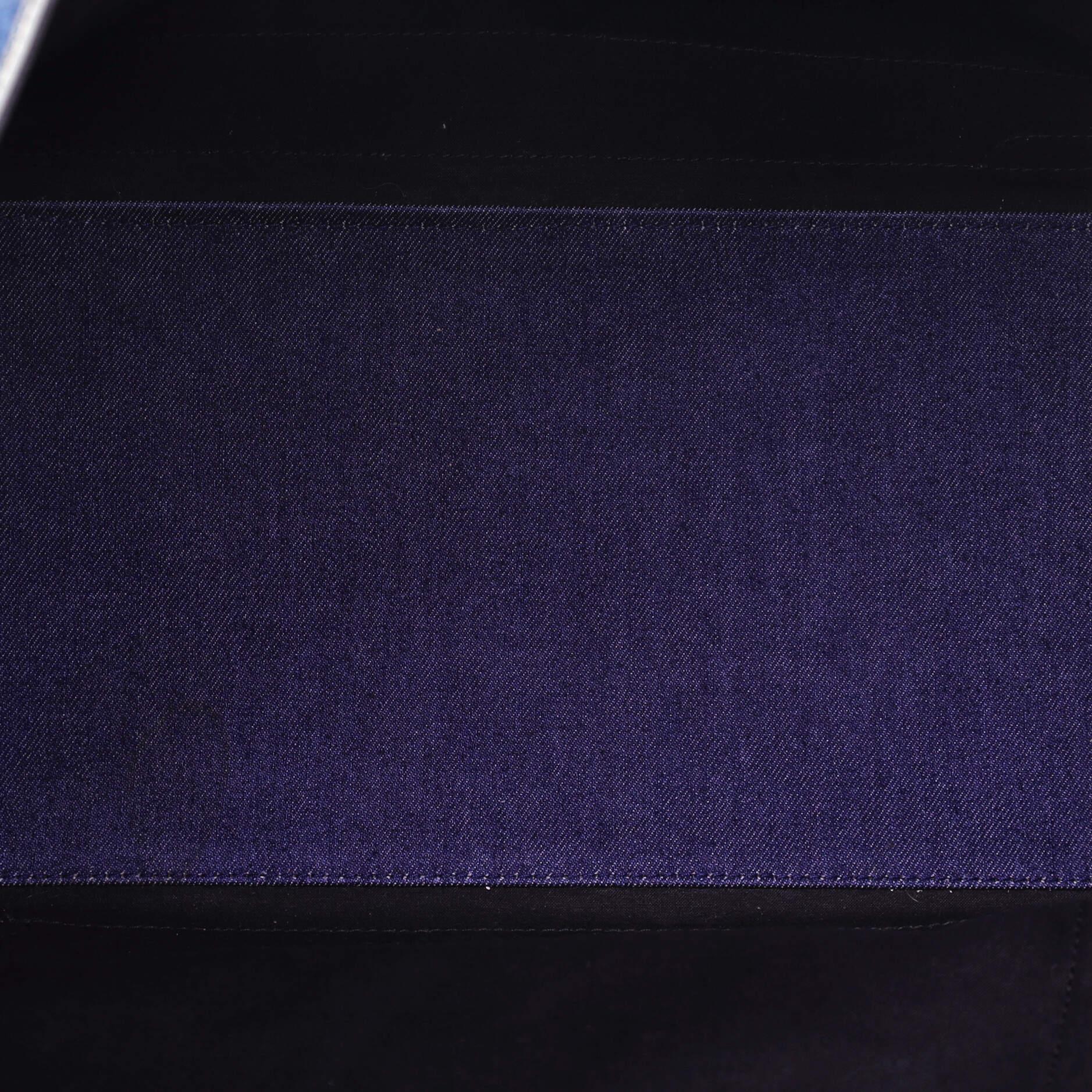 Purple Balenciaga Navy Cabas Denim with Leather Medium