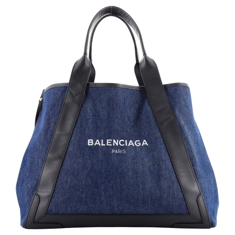 Balenciaga Navy Cabas Denim with Leather Medium at 1stDibs | balenciaga  denim bag, balenciaga denim tote bag, balenciaga cabas medium