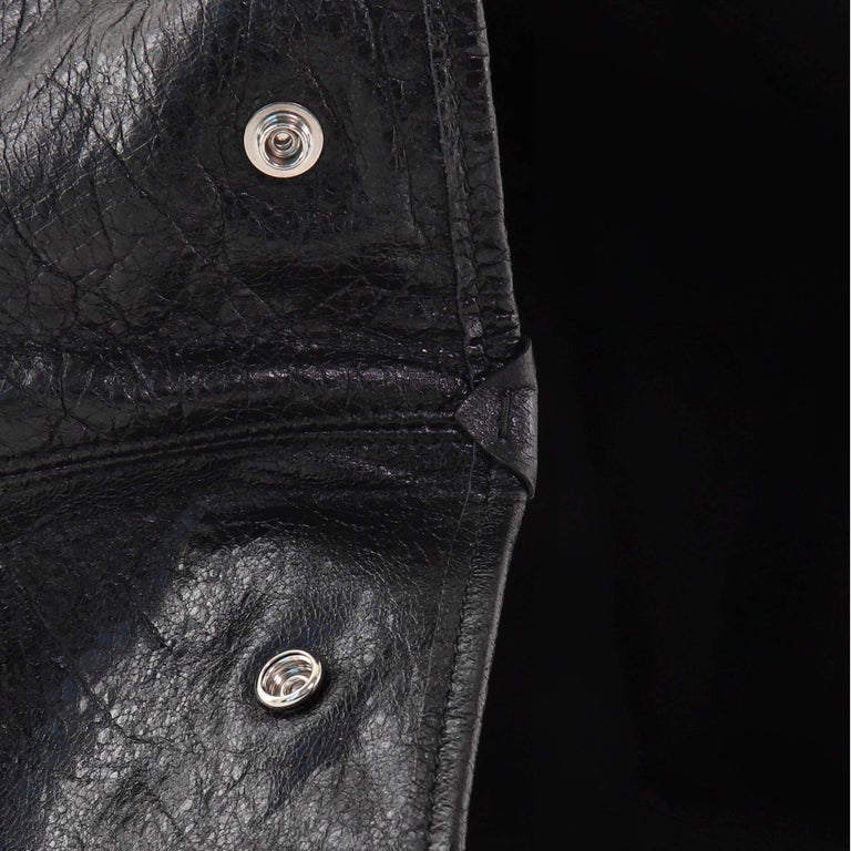 Balenciaga Navy Cabas Leather Small For Sale 3