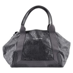 Balenciaga Navy Cabas Leather Small