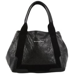 Balenciaga Navy Cabas Leather Small