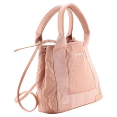 Balenciaga Navy Cabas Leather XS Pink