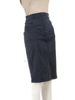 Balenciaga Navy Denim Pencil Skirt Size XL