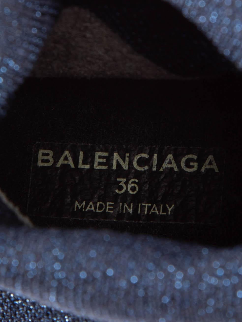 Balenciaga Navy Glitter Sock Speed Trainers Size IT 36 en vente 2