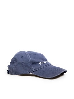 Balenciaga Navy Logo Embroidered Cap