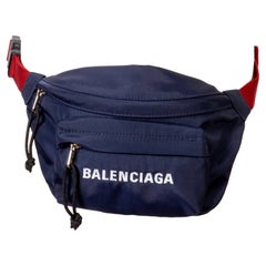 Balenciaga Navy Logo Wheel Belt Bag Fanny Pack