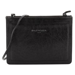 Balenciaga Navy Pochette S Leather