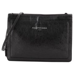 Balenciaga Navy Pochette S Leather