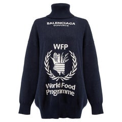 Balenciaga Navy Wool Saving Lives Changing Lives Knitted Jumper Size M