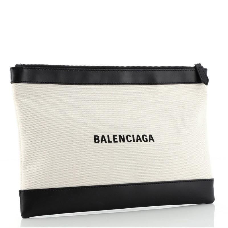 balenciaga navy large pouch with strap
