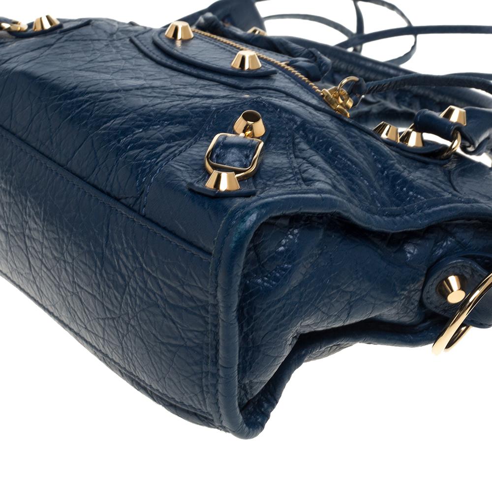 Women's Balenciaga Neiman Marcus Blue Leather Mini Classic City Bag