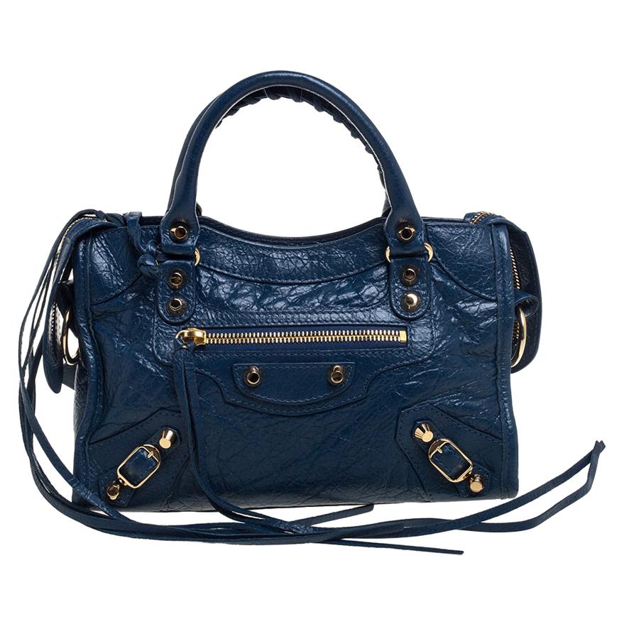 Balenciaga Neiman Marcus Blue Leather Mini Classic City Bag