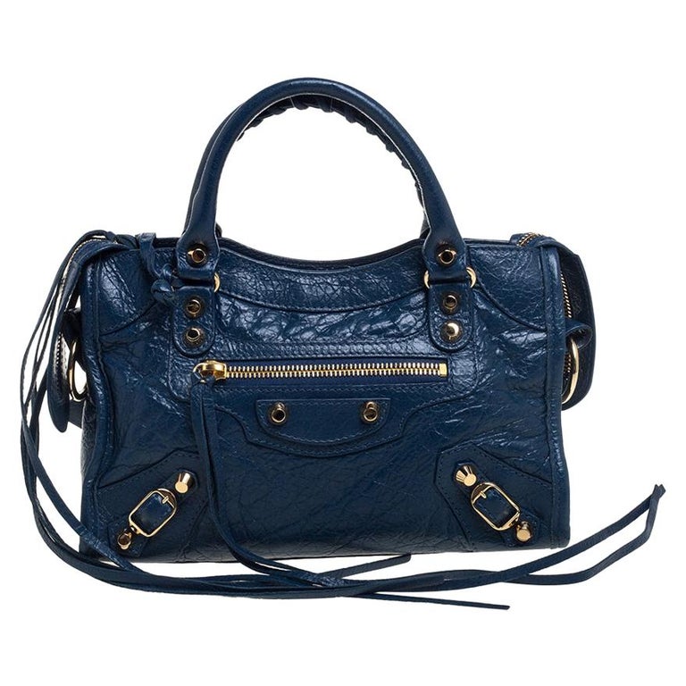 Balenciaga Neiman Marcus Blue Leather Mini Classic City Bag at 1stDibs