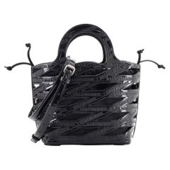 Balenciaga Neo Basket Bag Cutout Embossed Leather Small