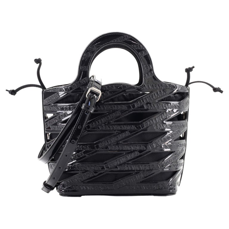 Balenciaga Neo Basket Bag Cutout Embossed Leather Small at 1stDibs