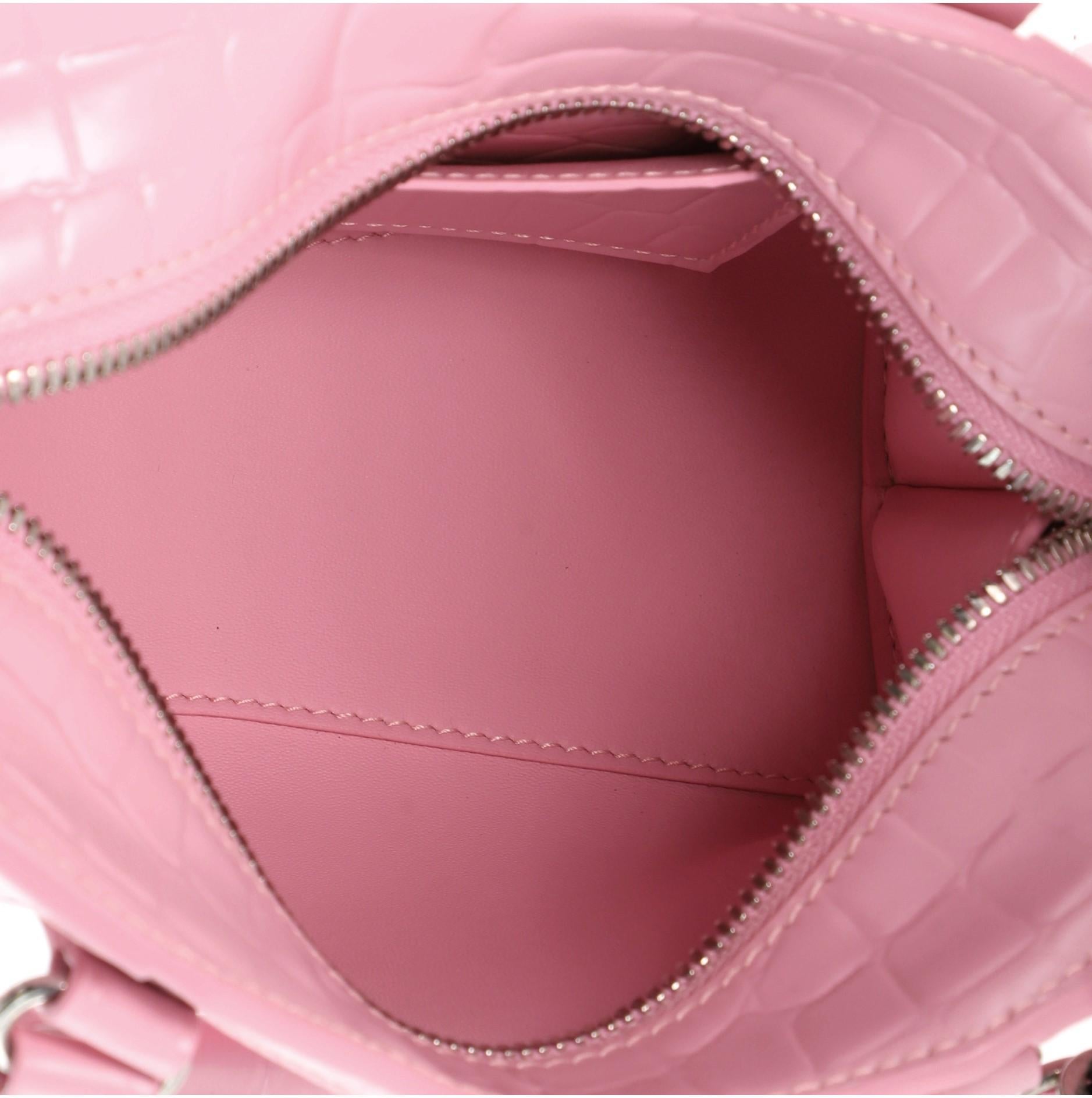 Pink Balenciaga Neo Classic City Bag Crocodile Embossed Leather Mini