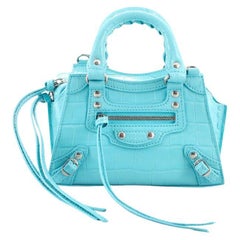 Balenciaga Neo Classic City Bag Crocodile Embossed Leather Nano