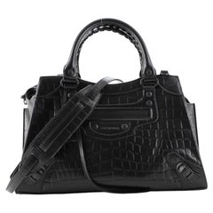 Balenciaga Neo Classic City Bag Crocodile Embossed Leather Small