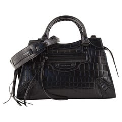 Balenciaga Neo Classic City Bag Crocodile Embossed Leather Small