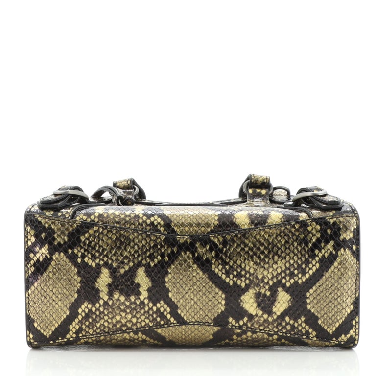 Women's or Men's Balenciaga Neo Classic City Bag Python Embossed Leather Mini For Sale