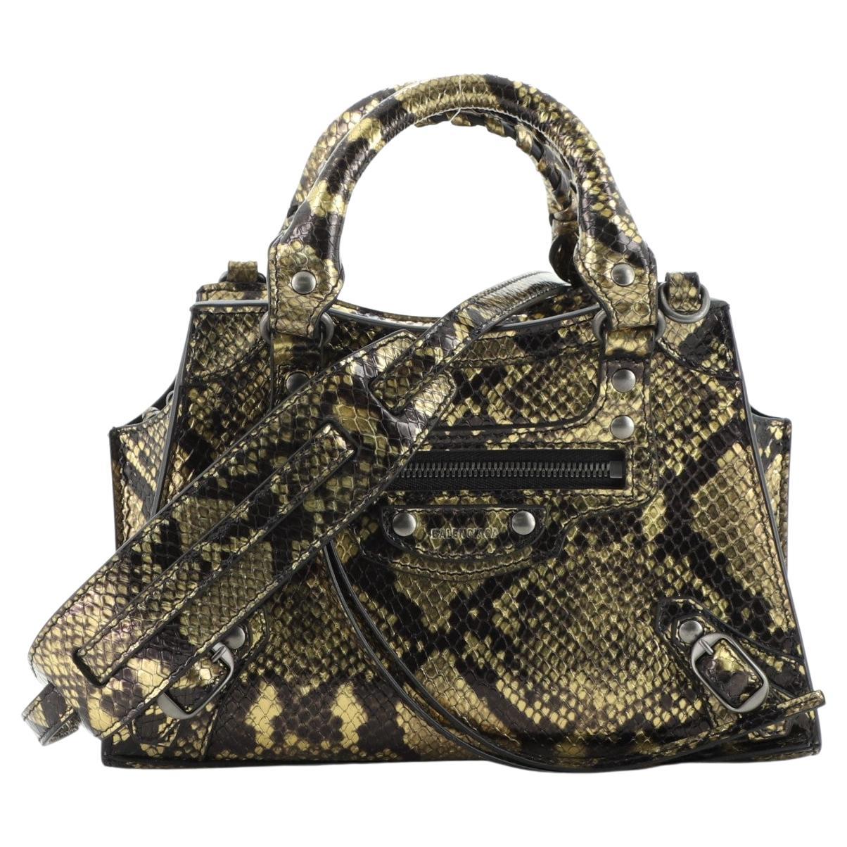 Balenciaga Neo Classic City Bag Python Embossed Leather Mini