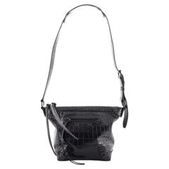 Balenciaga Neo Classic Hobo Crocodile Embossed Leather XS