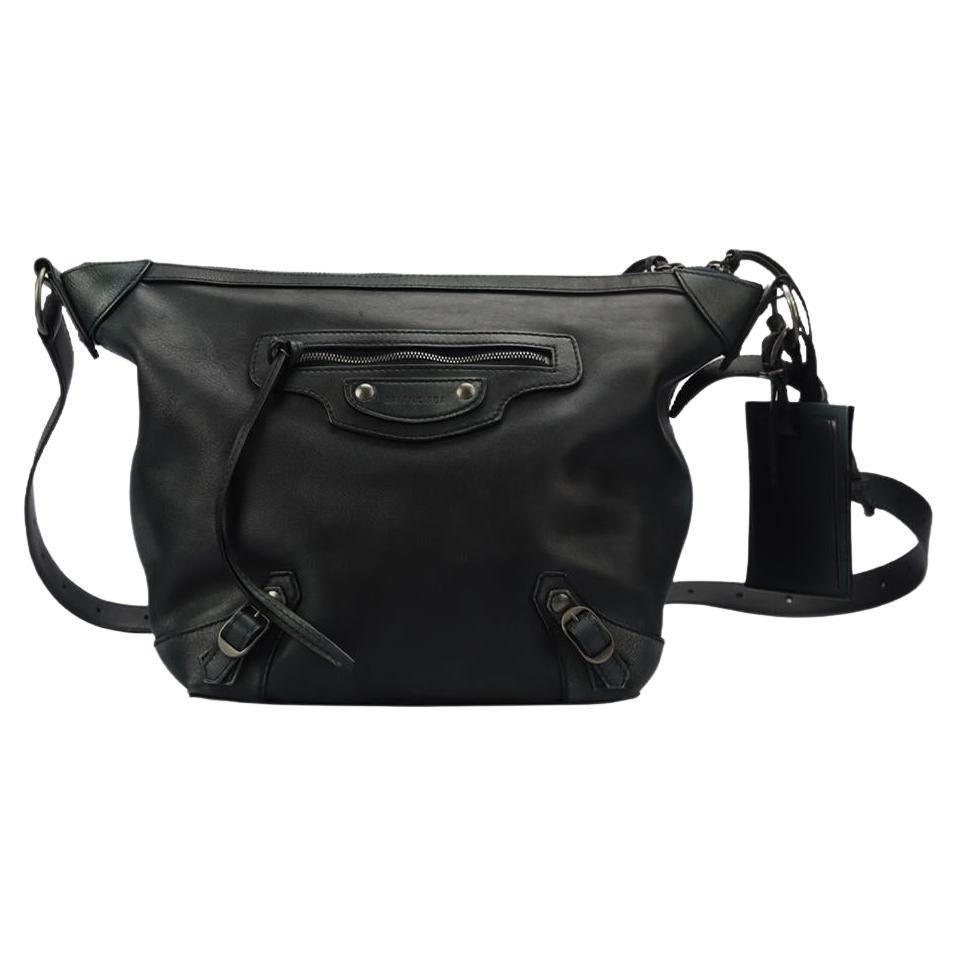 Balenciaga Neo Classic Hobo Small Distressed Leather Shoulder Bag