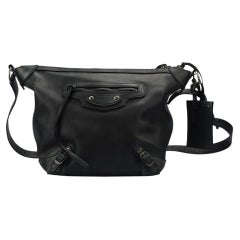 Balenciaga Neo Classic Hobo Small Distressed Leather Shoulder Bag