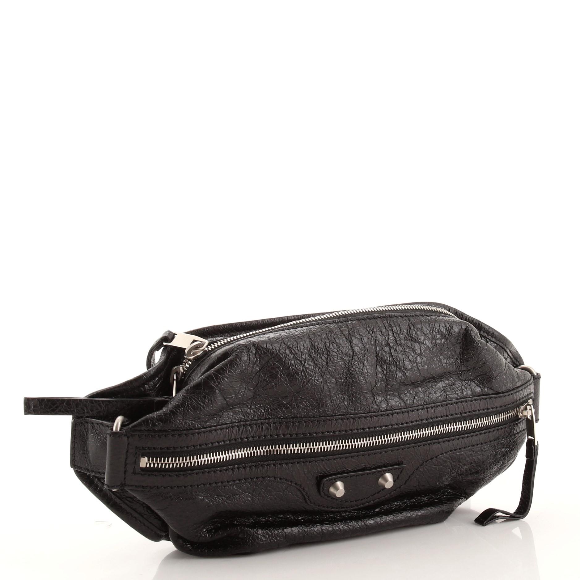 Black Balenciaga Neo Lift Classic Studs Waist Bag Leather