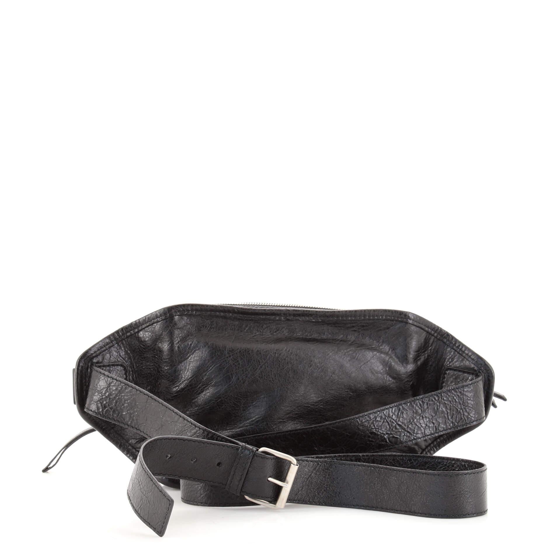 Black Balenciaga Neo Lift Classic Studs Waist Bag Leather