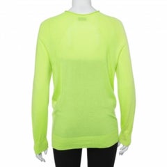Balenciaga Neon Green Cashmere Oversized Pullover S