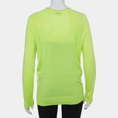 Balenciaga Neon Green Cashmere Oversized Pullover S