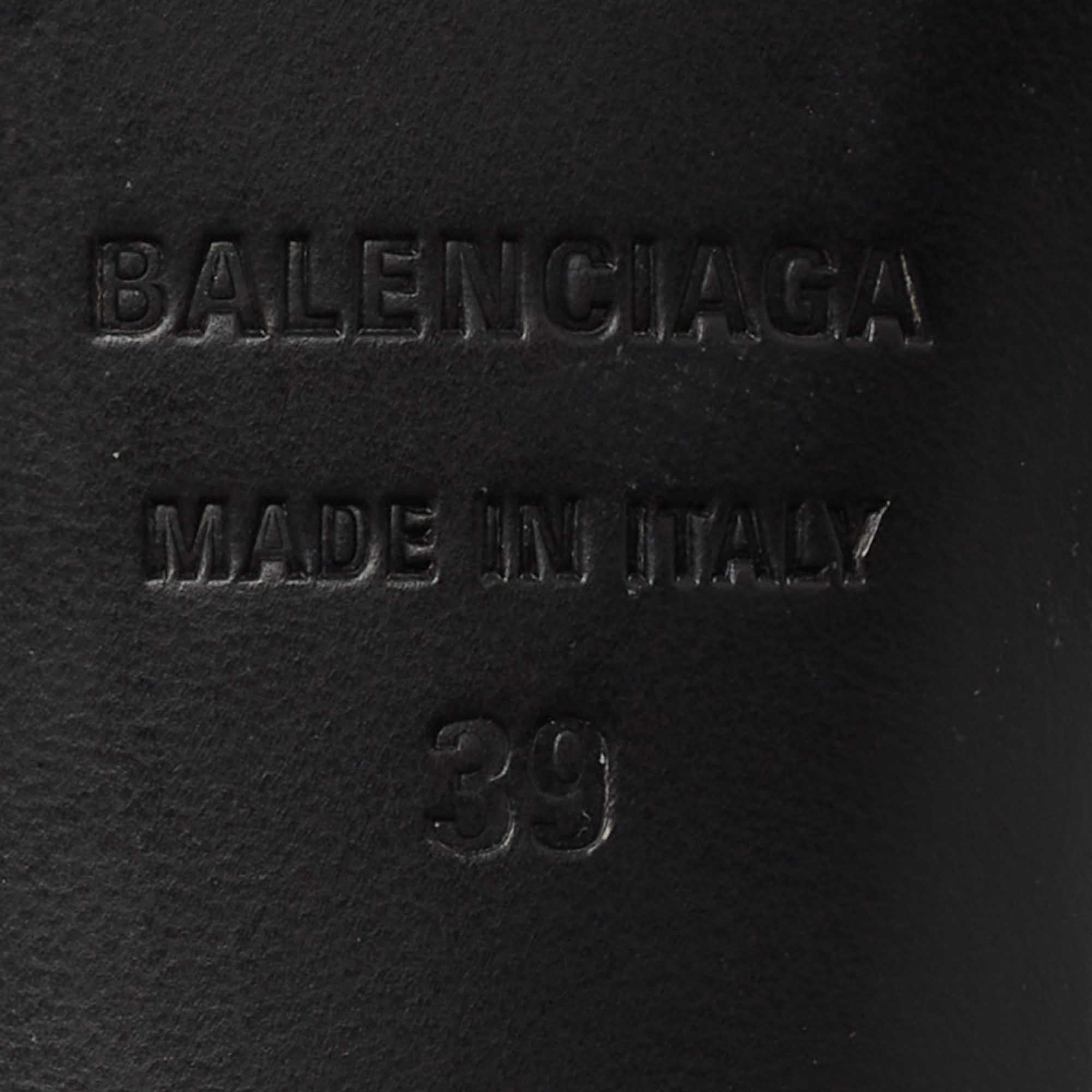 Balenciaga - Sandales à glissière en cuir cagole vert fluo, taille 39 en vente 2