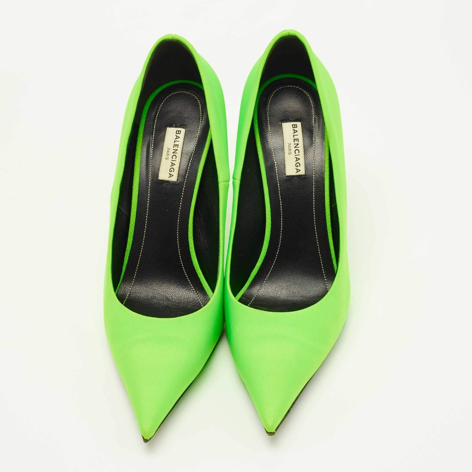 Balenciaga Neon Green Nylon Knife Pumps Size 40.5 3
