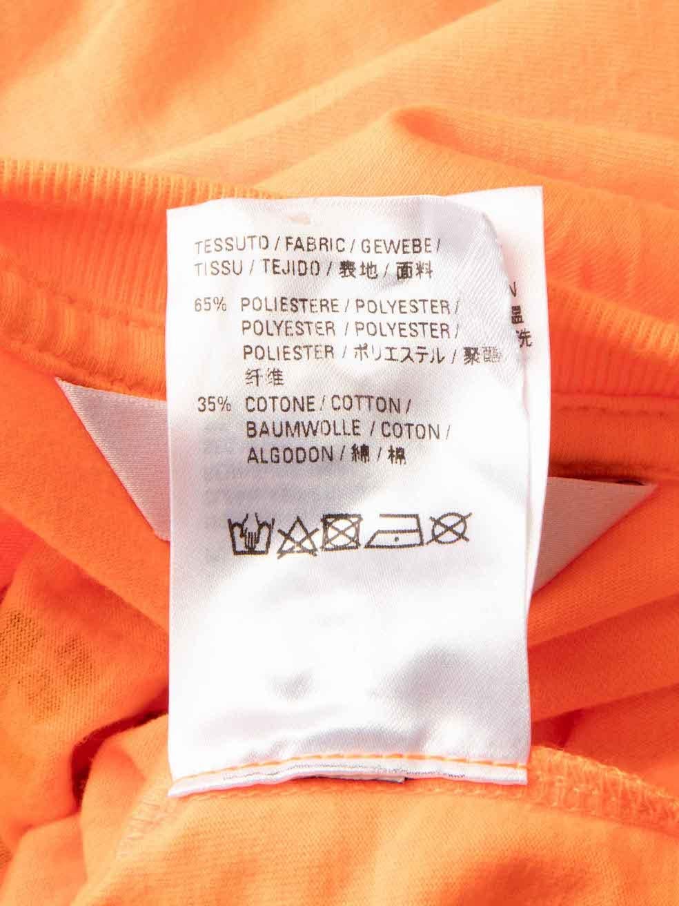 Balenciaga Neon Orange Multi Language Logo T-Shirt Size M 2