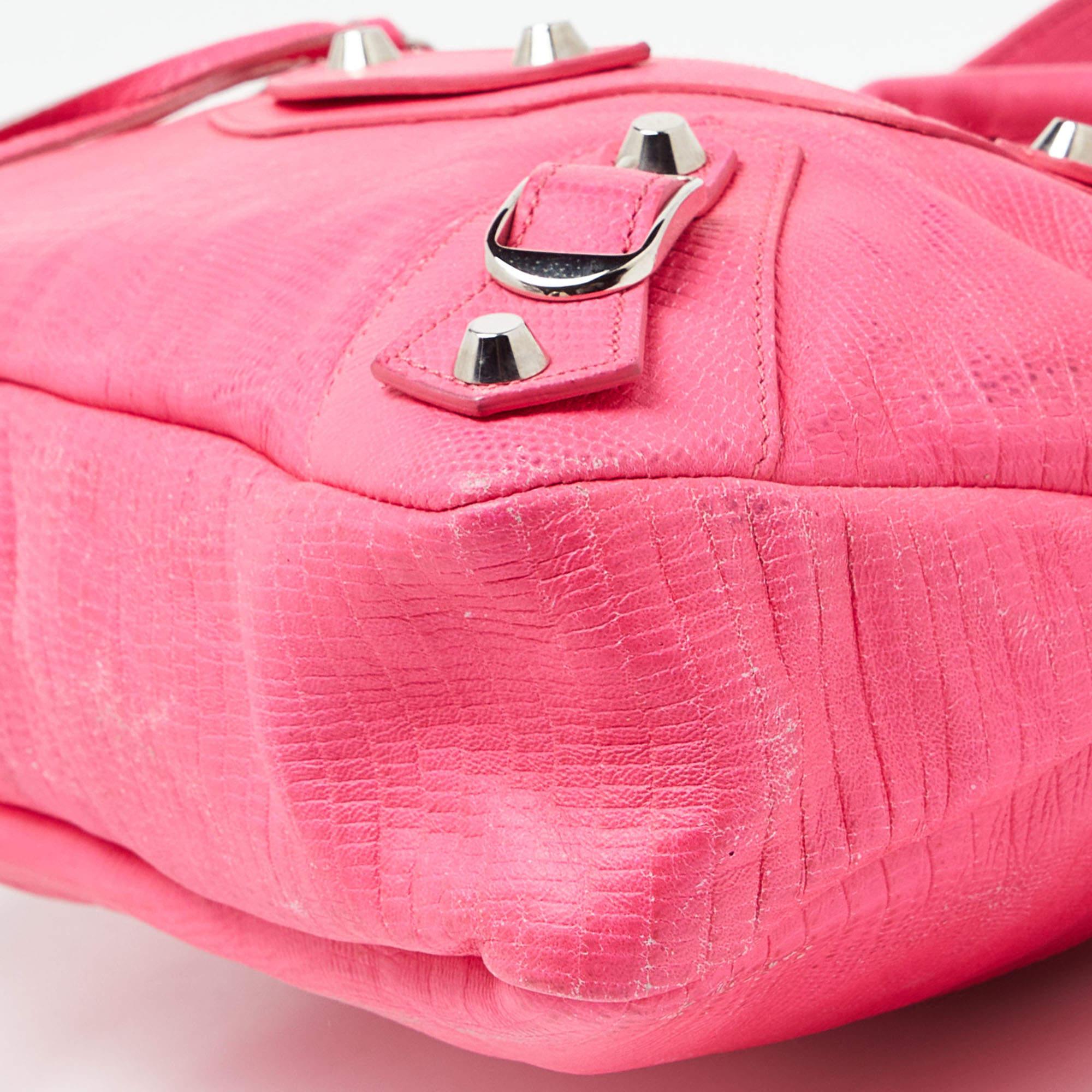 Balenciaga Neon Pink Leather Classic First Tote For Sale 2