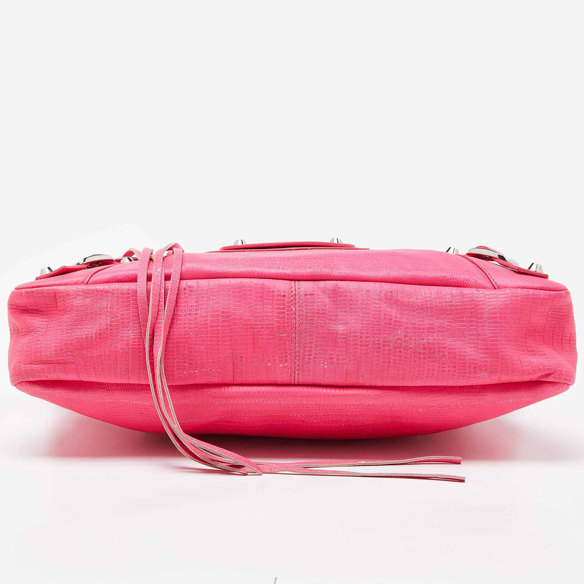 Balenciaga Neon Pink Leather Classic First Tote For Sale 5